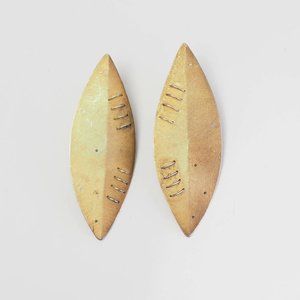 OOAK gilt sterling silver abstract modern signed earrings by Diedre Donchian